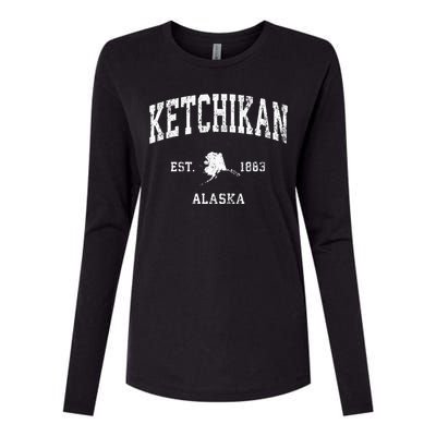 Ketchikan Alaska Ak Vintage Athletic Sports Design Womens Cotton Relaxed Long Sleeve T-Shirt