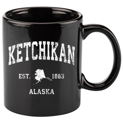 Ketchikan Alaska Ak Vintage Athletic Sports Design 11oz C Handle Ceramic Mug