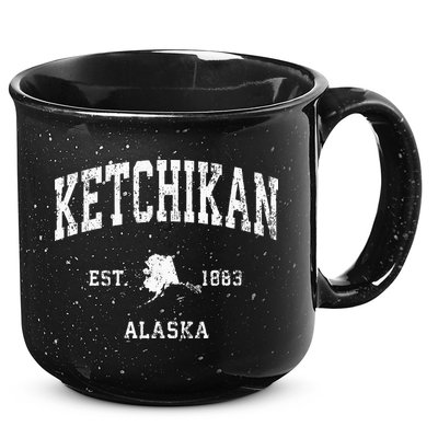 Ketchikan Alaska Ak Vintage Athletic Sports Design 15oz Campfire Ceramic Mug