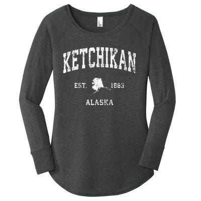 Ketchikan Alaska Ak Vintage Athletic Sports Design Women's Perfect Tri Tunic Long Sleeve Shirt