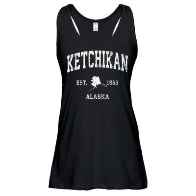 Ketchikan Alaska Ak Vintage Athletic Sports Design Ladies Essential Flowy Tank