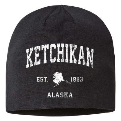 Ketchikan Alaska Ak Vintage Athletic Sports Design Sustainable Beanie