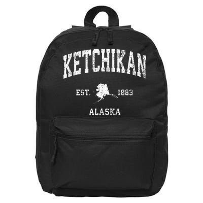 Ketchikan Alaska Ak Vintage Athletic Sports Design 16 in Basic Backpack