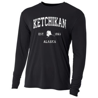 Ketchikan Alaska Ak Vintage Athletic Sports Design Cooling Performance Long Sleeve Crew