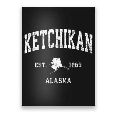 Ketchikan Alaska Ak Vintage Athletic Sports Design Poster