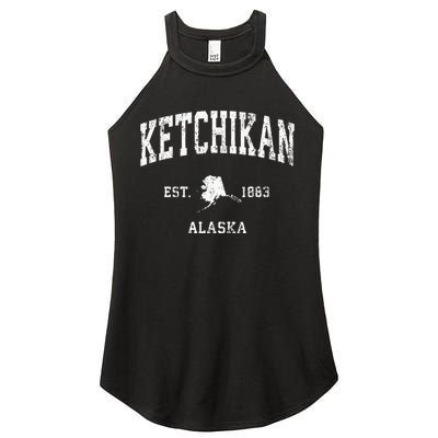 Ketchikan Alaska Ak Vintage Athletic Sports Design Women's Perfect Tri Rocker Tank