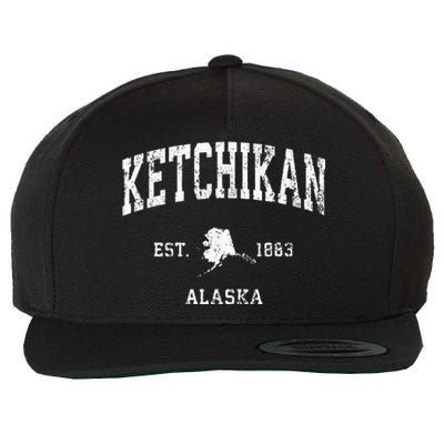 Ketchikan Alaska Ak Vintage Athletic Sports Design Wool Snapback Cap