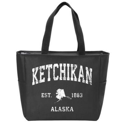 Ketchikan Alaska Ak Vintage Athletic Sports Design Zip Tote Bag