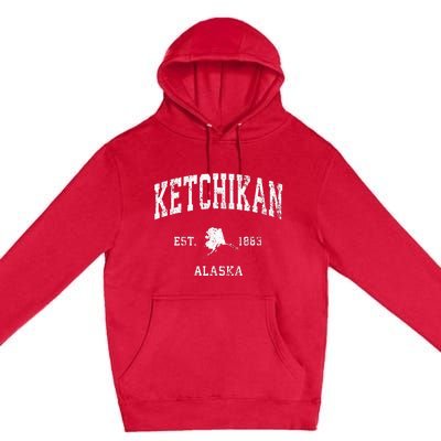 Ketchikan Alaska Ak Vintage Athletic Sports Design Premium Pullover Hoodie