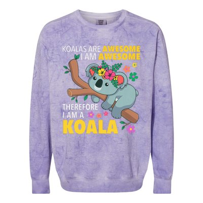 Koalas Are Awesome Funny Koala Bear Enthusiast Humor Outfit Colorblast Crewneck Sweatshirt