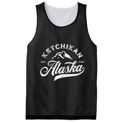 Ketchikan Alaska Ak Mountains Vintage Vacation Souvenir Mesh Reversible Basketball Jersey Tank