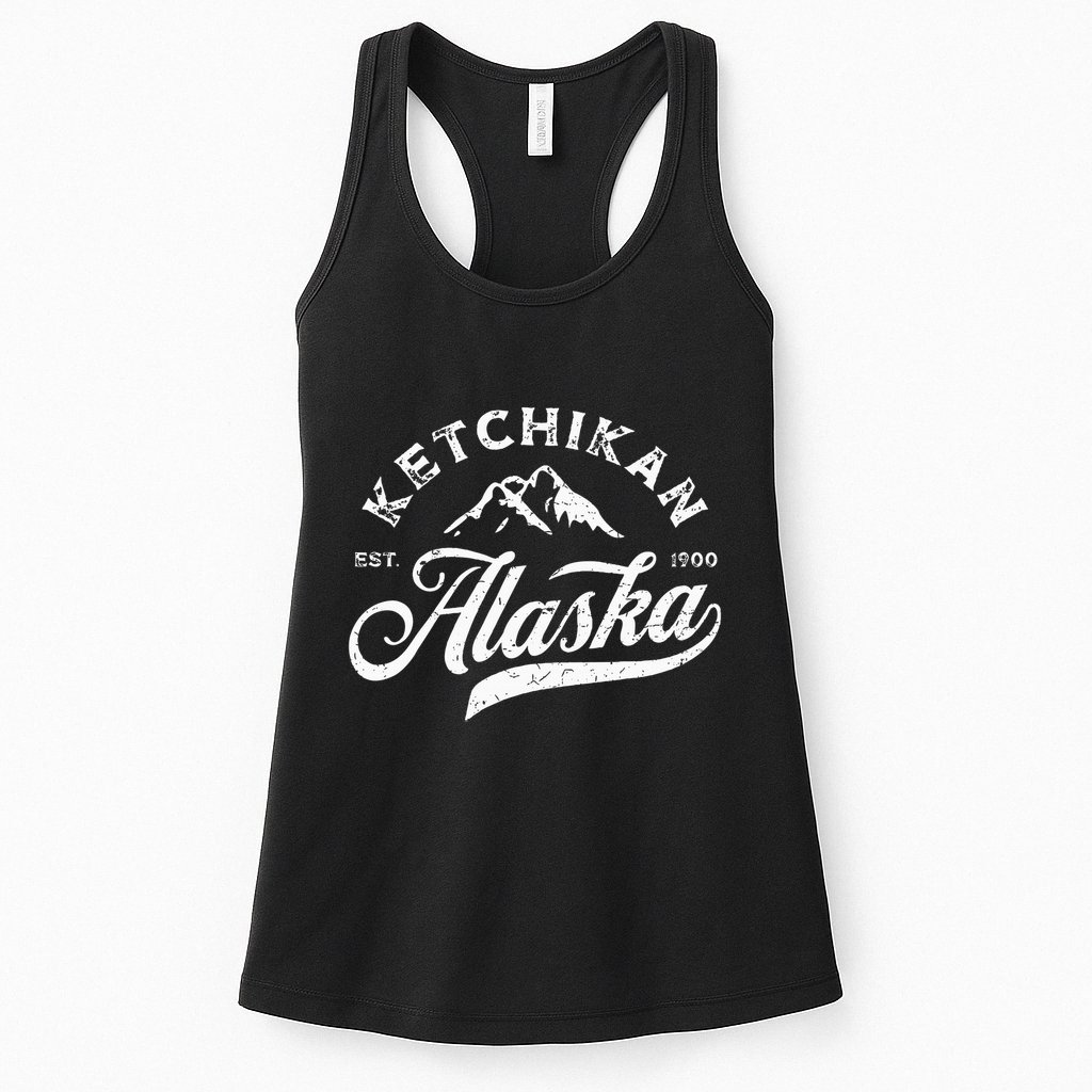 Ketchikan Alaska Ak Mountains Vintage Vacation Souvenir Womens Tank Top