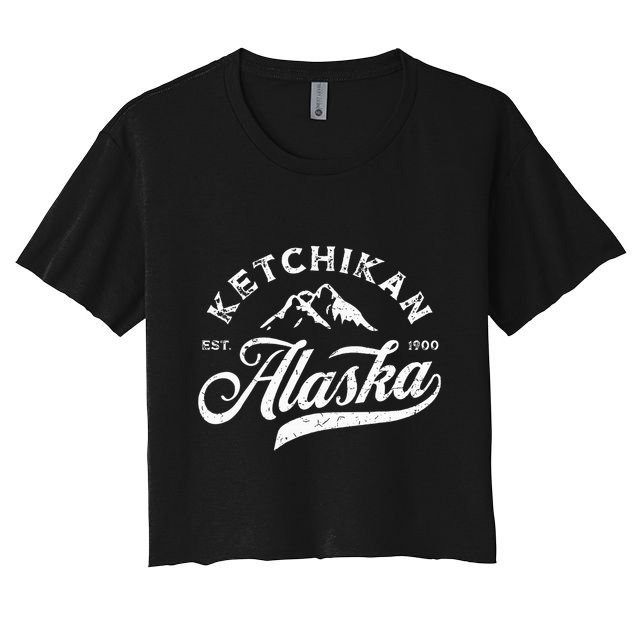 Ketchikan Alaska Ak Mountains Vintage Vacation Souvenir Crop Top