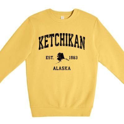 Ketchikan Alaska Ak Vintage Athletic Sports Premium Crewneck Sweatshirt