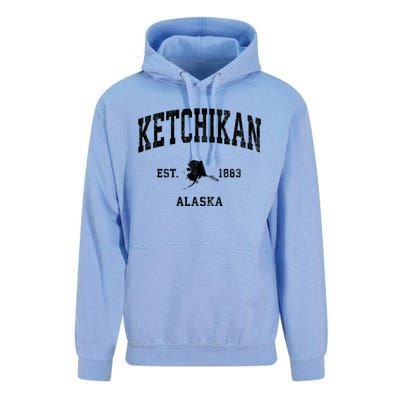 Ketchikan Alaska Ak Vintage Athletic Sports Unisex Surf Hoodie