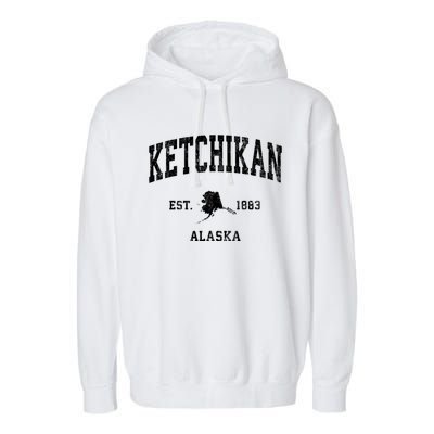 Ketchikan Alaska Ak Vintage Athletic Sports Garment-Dyed Fleece Hoodie