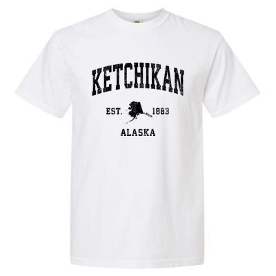 Ketchikan Alaska Ak Vintage Athletic Sports Garment-Dyed Heavyweight T-Shirt