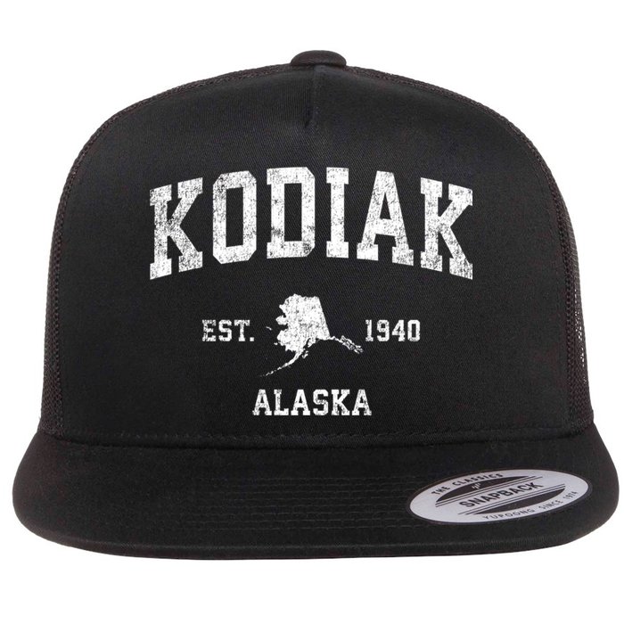 Kodiak Alaska Ak Vintage Sports Flatbill Hat
