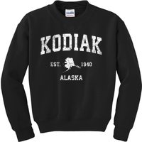 Kodiak Alaska Ak Vintage Sports Kids Sweatshirt