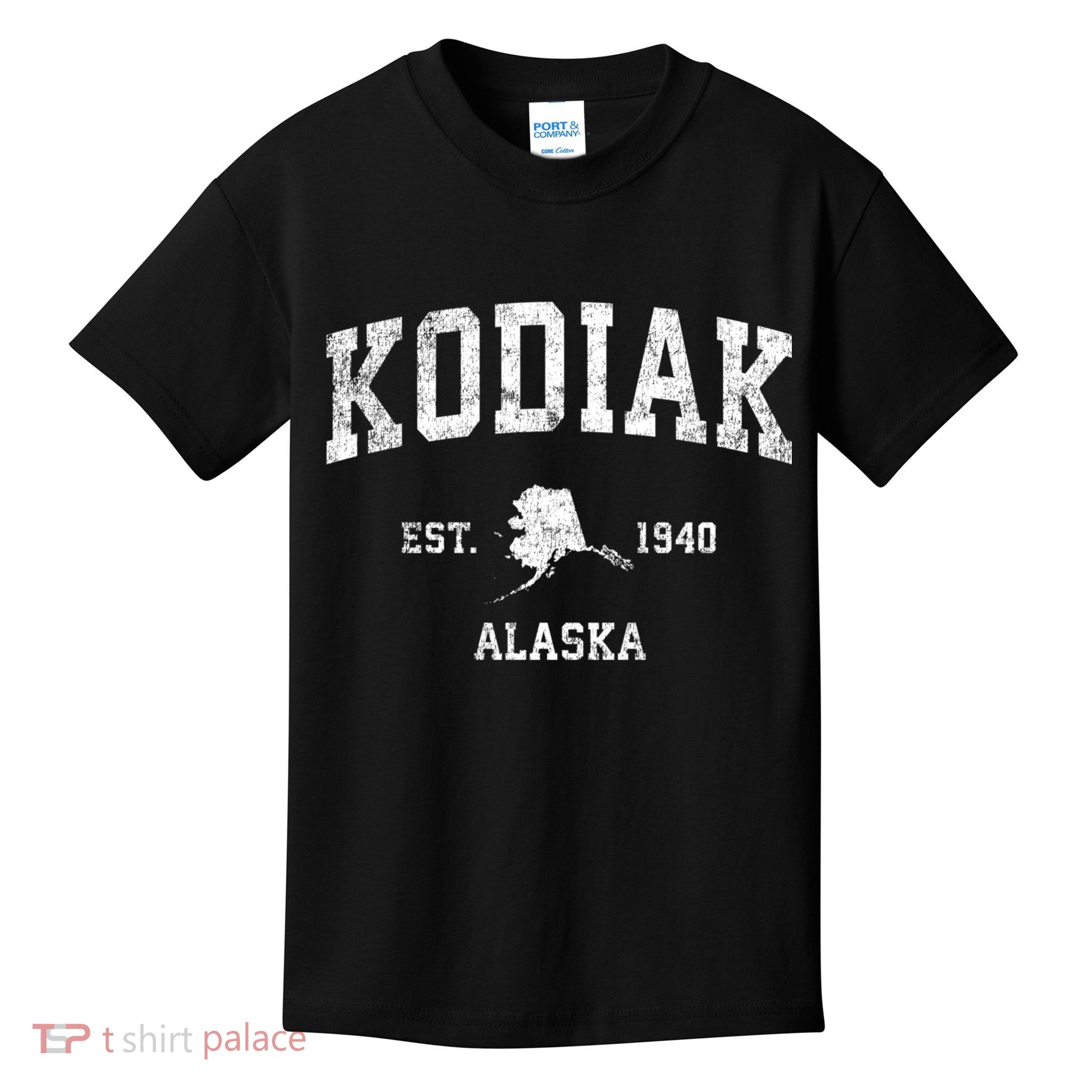 Kodiak Alaska Ak Vintage Sports Kids T-Shirt