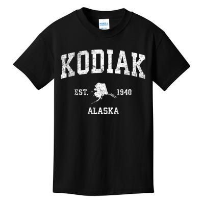 Kodiak Alaska Ak Vintage Sports Kids T-Shirt