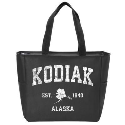 Kodiak Alaska Ak Vintage Sports Zip Tote Bag