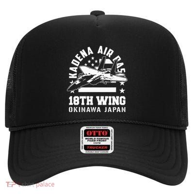 Kadena Air Base 18th Wing Okinawa Japan Souvenir High Crown Mesh Back Trucker Hat