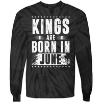 Kings Are Born In June Month Zodiac Sign Cancer Gemini Gift Tie-Dye Long Sleeve Shirt