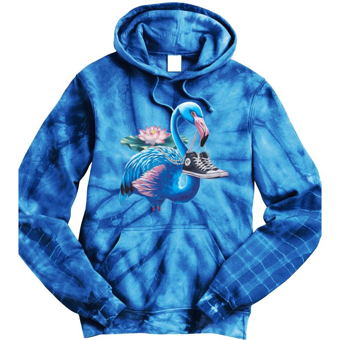 Kamala A Blue Flamingo’S Bold Journey Funny Gift Tie Dye Hoodie