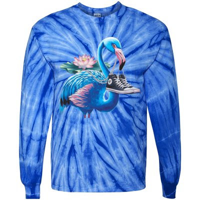 Kamala A Blue Flamingo’S Bold Journey Funny Gift Tie-Dye Long Sleeve Shirt