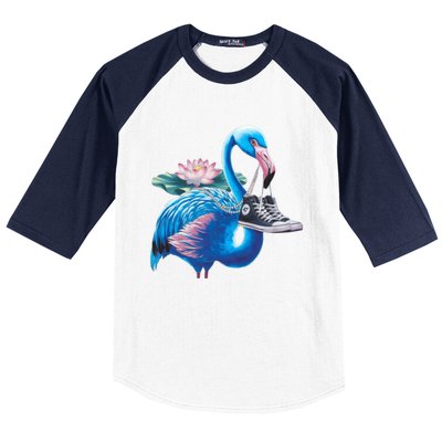 Kamala A Blue Flamingo’S Bold Journey Funny Gift Baseball Sleeve Shirt