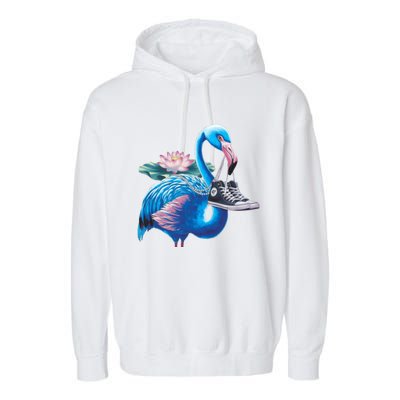 Kamala A Blue Flamingo’S Bold Journey Funny Gift Garment-Dyed Fleece Hoodie