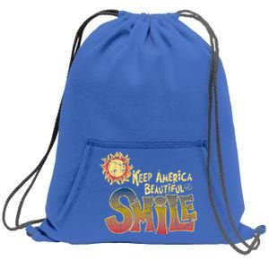 Keep America Beautiful Smile Gift Sweatshirt Cinch Pack Bag