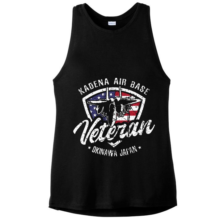 Kadena Air Base Veteran USAF Okinawa Japan Ladies PosiCharge Tri-Blend Wicking Tank