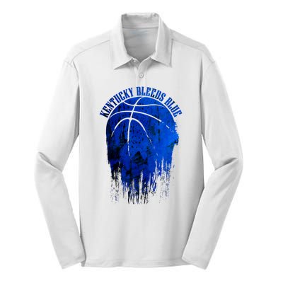 Kentucky And Basketball, Kentucky And Wildcat Silk Touch Performance Long Sleeve Polo