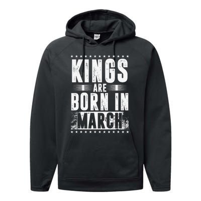 Kings Are Born In March Month Zodiac Sign Pisces Aries Gift Performance Fleece Hoodie