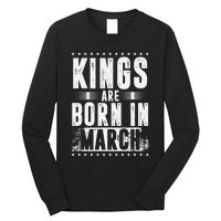 Kings Are Born In March Month Zodiac Sign Pisces Aries Gift Long Sleeve Shirt