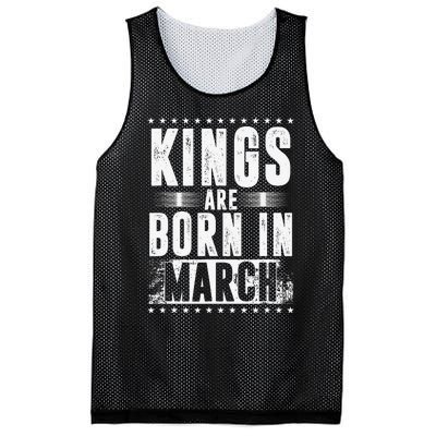 Kings Are Born In March Month Zodiac Sign Pisces Aries Gift Mesh Reversible Basketball Jersey Tank