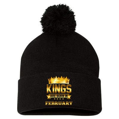 Kings Are Born In February Birthday Pom Pom 12in Knit Beanie