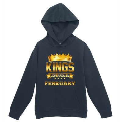 Kings Are Born In February Birthday Urban Pullover Hoodie