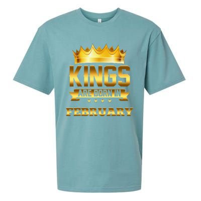 Kings Are Born In February Birthday Sueded Cloud Jersey T-Shirt