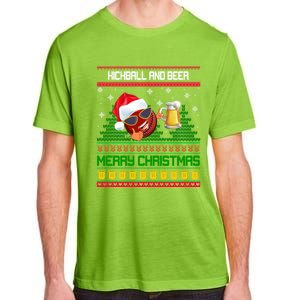 Kickball And Beer Lover Merry Christmas Ugly Xmas Gift Adult ChromaSoft Performance T-Shirt