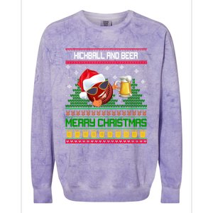 Kickball And Beer Lover Merry Christmas Ugly Xmas Gift Colorblast Crewneck Sweatshirt