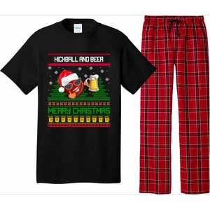 Kickball And Beer Lover Merry Christmas Ugly Xmas Gift Pajama Set