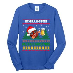 Kickball And Beer Lover Merry Christmas Ugly Xmas Gift Tall Long Sleeve T-Shirt