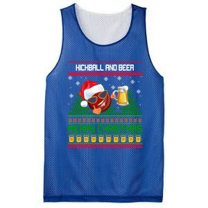 Kickball And Beer Lover Merry Christmas Ugly Xmas Gift Mesh Reversible Basketball Jersey Tank