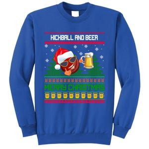 Kickball And Beer Lover Merry Christmas Ugly Xmas Gift Tall Sweatshirt