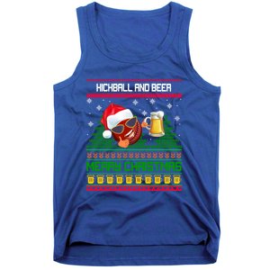 Kickball And Beer Lover Merry Christmas Ugly Xmas Gift Tank Top