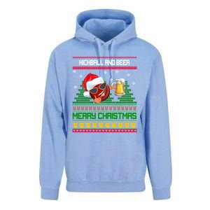 Kickball And Beer Lover Merry Christmas Ugly Xmas Gift Unisex Surf Hoodie