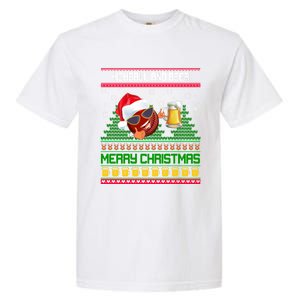 Kickball And Beer Lover Merry Christmas Ugly Xmas Gift Garment-Dyed Heavyweight T-Shirt